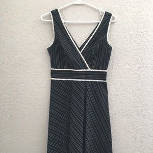 Black and white striped dress